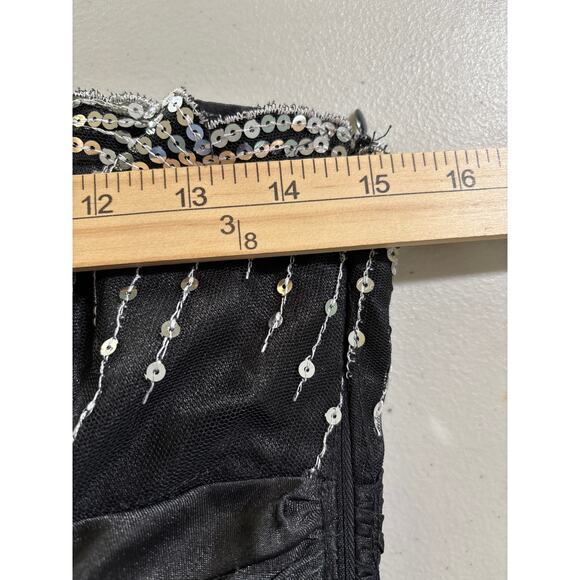 Masquerade 914163 Women's Size 9/10 Black Sequined Strapless Prom Evening Dress - Picture 6 of 10